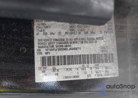 2008 Ford Expedition Xlt z USA, uszkodzony, nr VIN 1FMFU16598LA05971